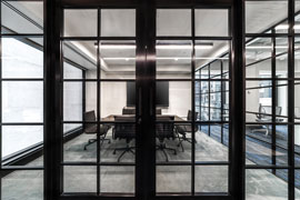 Modern boardroom glass wall