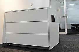 White office reception desk