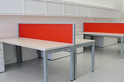 Open plan workstations